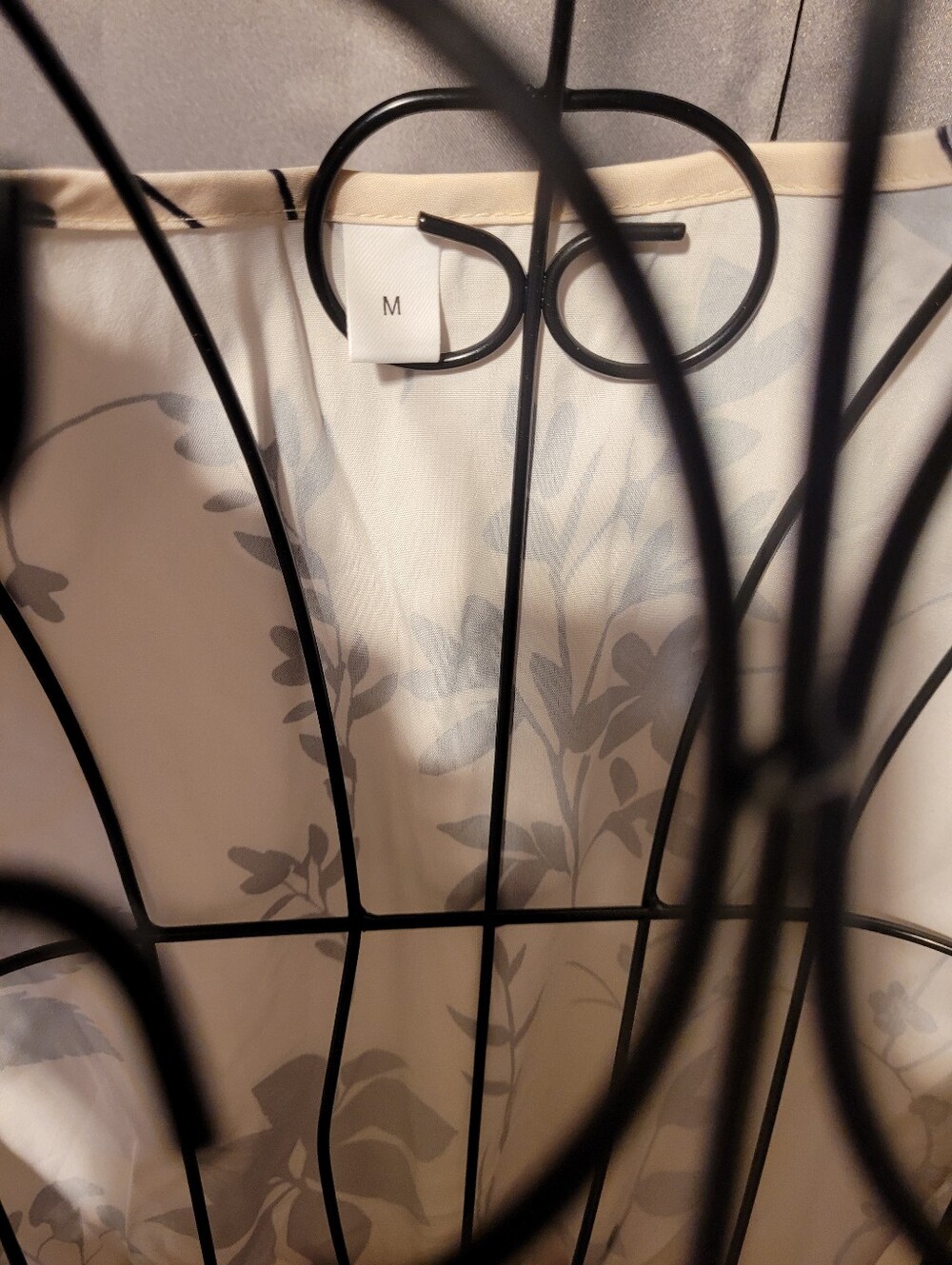 Womens Creme Dress With Black Floral Print - Picture 5 of 5